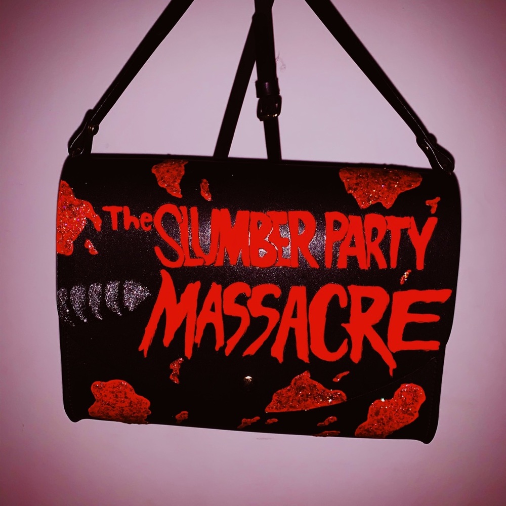 Hand Painted Horror Themed Crossbody Bag